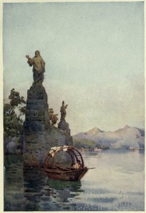 Wejście do Villa Arconati, Lago di Como, Ilustracja z „Włoskich jezior” Richarda Bagota autorstwa Ella Du Cane