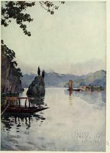 Il Punto di Bellagio, Jezioro Como, ilustracja z „Włoskich jezior” Richarda Bagot autorstwa Ella Du Cane