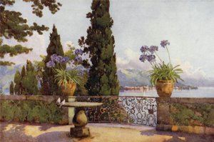 Pallanza z Isola Bella, Jezioro Maggiore (kolor lito) autorstwa Ella Du Cane
