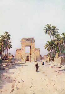 Brama Euergetesa, Karnak (kolor lito) autorstwa Ella Du Cane