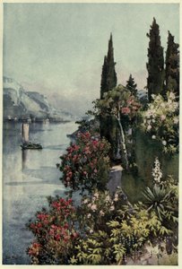 Villa Giulia, Jezioro Como, ilustracja z filmu „Włoskie jeziora” Richarda Bagot autorstwa Ella Du Cane