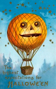 Balon na ogrzane powietrze z dyni Halloween