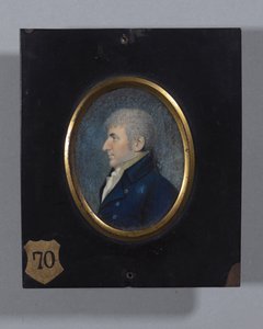 Portret profilowy nieznanego mężczyzny (akwarela na kości słoniowej)