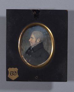 Portret profilowy nieznanego mężczyzny (akwarela na kości słoniowej)