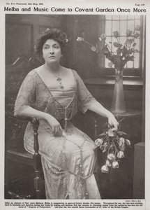 Dame Nellie Melba, australijska śpiewaczka operowa (zdjęcie czarno-białe) autorstwa Elliott and Fry Photography Studio