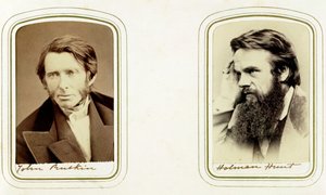 John Ruskin, angielski artysta, poeta i krytyk oraz William Holman Hunt, angielski artysta, 1865 autorstwa Elliott and Fry