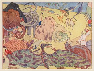 Arka Noego: Ci, którzy nie chcieli wejść (kolorowa litografia) autorstwa Elmer Boyd Smith