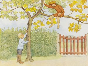 Lasse Liten w ogrodzie 1923 001 autorstwa Elsa Beskow