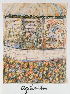 Akwarium (tusz i kreda na papierze)