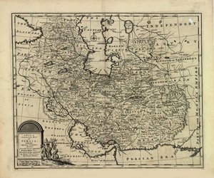 Nowa i dokładna mapa Persji z imperium Safawidów i Mogołów