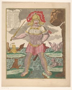 Posąg Daniela z osią czasu monarchii Colossus Monarchicus Statua Danielis (tytuł na obiekcie) autorstwa Emanuel Eichel