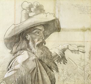 Szczegół rysunku do muralu Na zachód od Imperium... autorstwa Emanuel Gottlieb Leutze