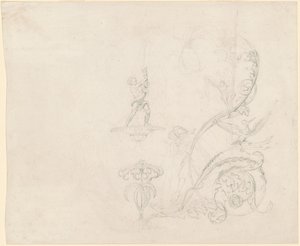 Badania dekoracji fontann autorstwa Emanuel Gottlieb Leutze