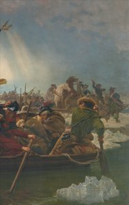Waszyngton przechodzący przez rzekę Delaware, 25 grudnia 1776 r. autorstwa Emanuel Gottlieb Leutze