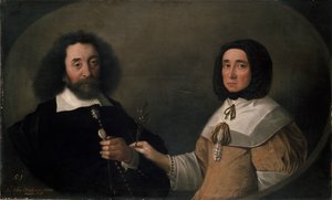 John Tradescant Młodszy i Hester, jego druga żona, XVII wiek autorstwa Emanuel de Critz