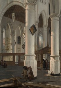Wnętrze Oude Kerk, Delft, prawdopodobnie 1650. autorstwa Emanuel de Witte