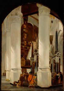 Nieuwe Kerk w Delft z grobowcem Willema Milczącego, ok. 165051 (olej na desce dębowej) autorstwa Emanuel de Witte