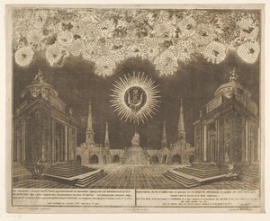 Vuurwerk w Moskou bij de viering van het einde van de Russisch-Turkse Oorlog, 1775 (Akt IV) Reprezentacja fajerwerków, wystrzelona w obecności Jego Cesarskiej Mości z okazji obchodów pokoju zawartego między Rosją a Portą Osmańską (seria autorstwa Emel