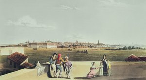 Widok ogólny Buenos Aires z Plaza del Toros, z malowniczych ilustracji Buenos Aires i Montevideo, 1820 autorstwa Emeric Essex after Vidal