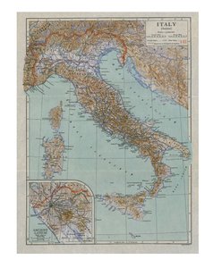 Mapa starożytnych Włoch, c1910.