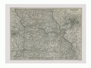 Mapa stanu Missouri, USA, ok. 1900. autorstwa Emery Walker
