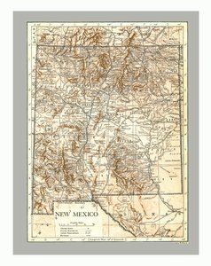 Mapa Nowego Meksyku, ok. 1900. autorstwa Emery Walker