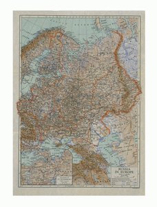 Mapa Rosji w Europie, c1910.