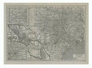 Mapa Teksasu, USA, c1910. autorstwa Emery Walker