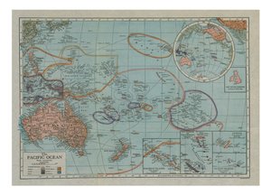 Mapa Oceanu Spokojnego, c1910. autorstwa Emery Walker