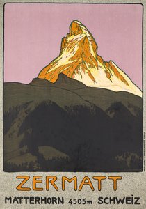 Plakat reklamujący Zermatt, Szwajcaria