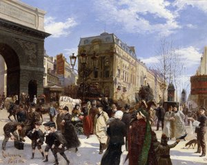 Grands Boulevards, Porte St. Martin, Paryż autorstwa Emil Lindemann