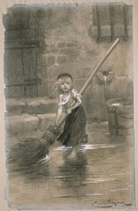 Cosette. Ilustracja z Les Misérables autorstwa Victora Hugo, 1862