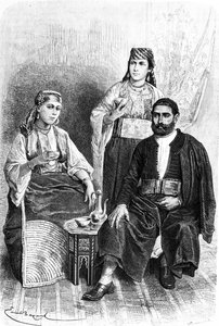 Żydowski mężczyzna i kobieta z Tangeru, 1878 autorstwa Emile Antoine Bayard