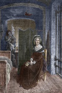 Marie Antoinette zamknięta w więzieniu Conciergerie w Paryżu