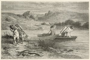 Rybacy w epoce polerowanego kamienia autorstwa Emile Antoine Bayard
