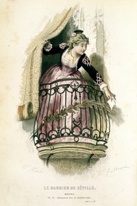 Rosine w "Cyruliku sewilskim" - w "Oeuvres complètes de Beaumarchais", rysunki Emile Bayard, wyd. Laplace Sanchez & cie, Paryż autorstwa Emile Antoine Bayard