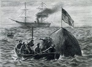 ilustracja do powieści „Z Ziemi na Księżyc” autorstwa Emile Antoine Bayard