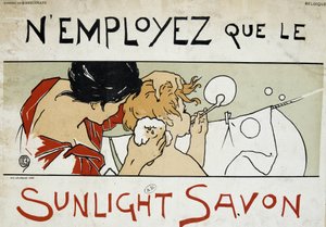 Używaj tylko mydła Sunlight, Matka robi toaletę dla dziecka i pranie rozszerzone - przez Berchmans, koniec XIX wieku autorstwa Émile Berchmans