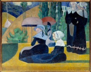 Bretończycy z parasolami autorstwa Emile Bernard
