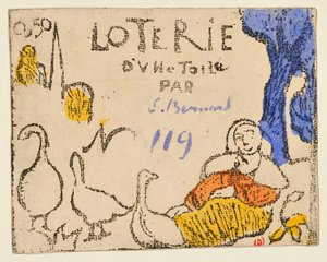Die Frau mit den Gänsen [Lottoschein] [Probe a]