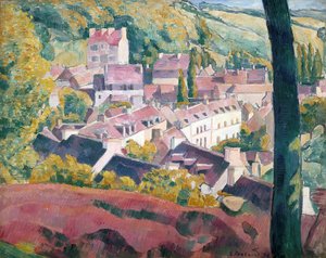 Pont-Aven widziany z Lasku Miłości (olej na płótnie) autorstwa Emile Bernard