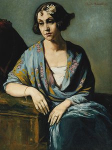 Portret młodej kobiety opartej na łokciu; Portret młodej dziewczyny pochylonej, 1928 autorstwa Emile Bernard