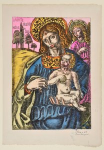 Sainte Marie Mutter Gottes: Die Jungfrau und der Engel mit Nimbus autorstwa Emile Bernard