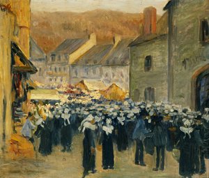 Rynek w Pont-Aven; Rynek w Pont-Aven, 1886 autorstwa Emile Bernard