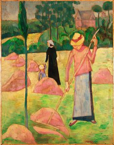Kobieta z grabiami ... (olej na płótnie) autorstwa Emile Bernard