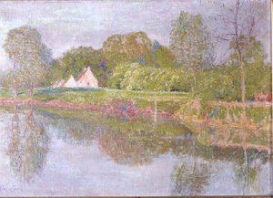 Krajobraz nad Lys, pewnego majowego poranka 1902 autorstwa Emile Claus