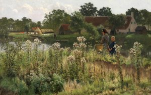 Rzeka Lys w Astene, ok. 1885 r. (olej na płótnie)
