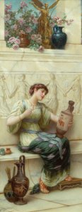 The Finishing Touch (olej na panelu) autorstwa Emile Eismann Semenowski