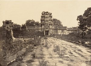 Wielka Pagoda Zachodnia Brama I ogrodzenia, 1866 r. autorstwa Emile Gsell