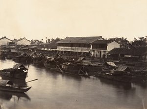 Widok chińskiego miasta Cholen Arkusz nr 3, Sajgon, Cochin, Chiny, 1866. autorstwa Emile Gsell